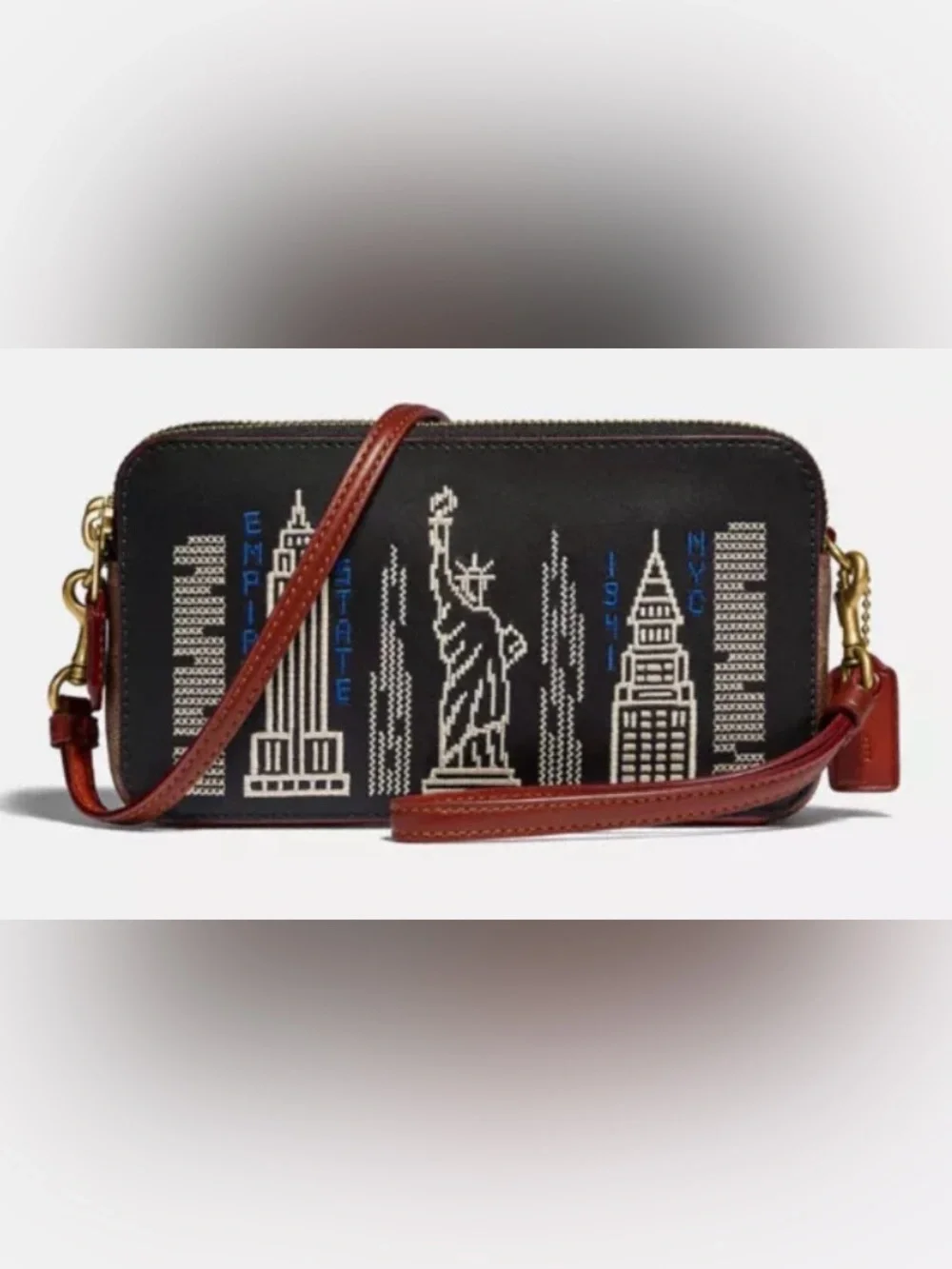 Coach Kira Crossbody Bag With Stardust NYC Skyline/Black Multi